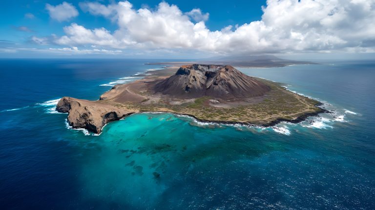 Vue aérienne d'une île des Canaries, destination idéale pour les stages sportifs et camps d'entraînement toute l'année